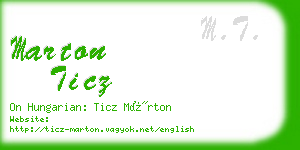 marton ticz business card